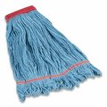 Coastwide LOOPED-END WET MOP HEAD, COTTON/RAYON/POLYESTER BLEND, LARGE, 5in HEADBAND, BLUE 24420787